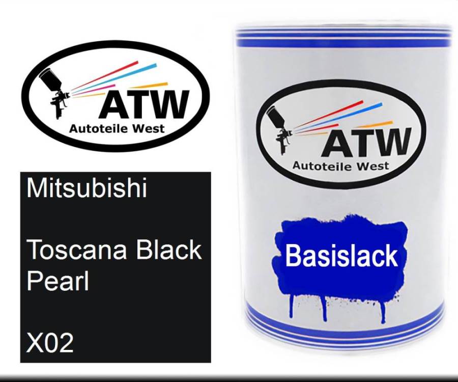 Mitsubishi, Toscana Black Pearl, X02: 500ml Lackdose, von ATW Autoteile West.